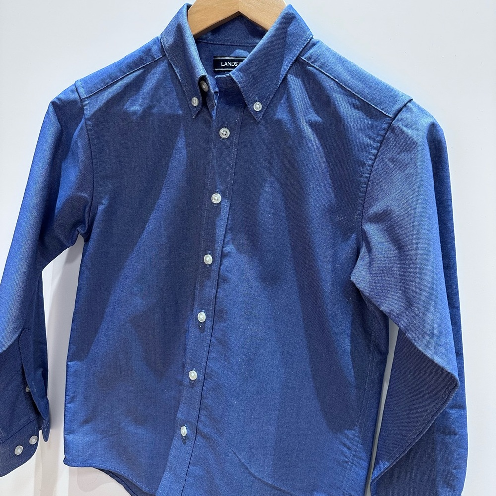 Lands' End Men's Casual Button Down in Deep Blue